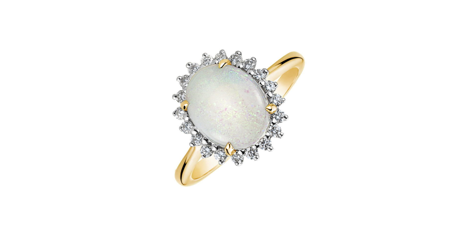 Diamond ring with Opal Sorrow Queen