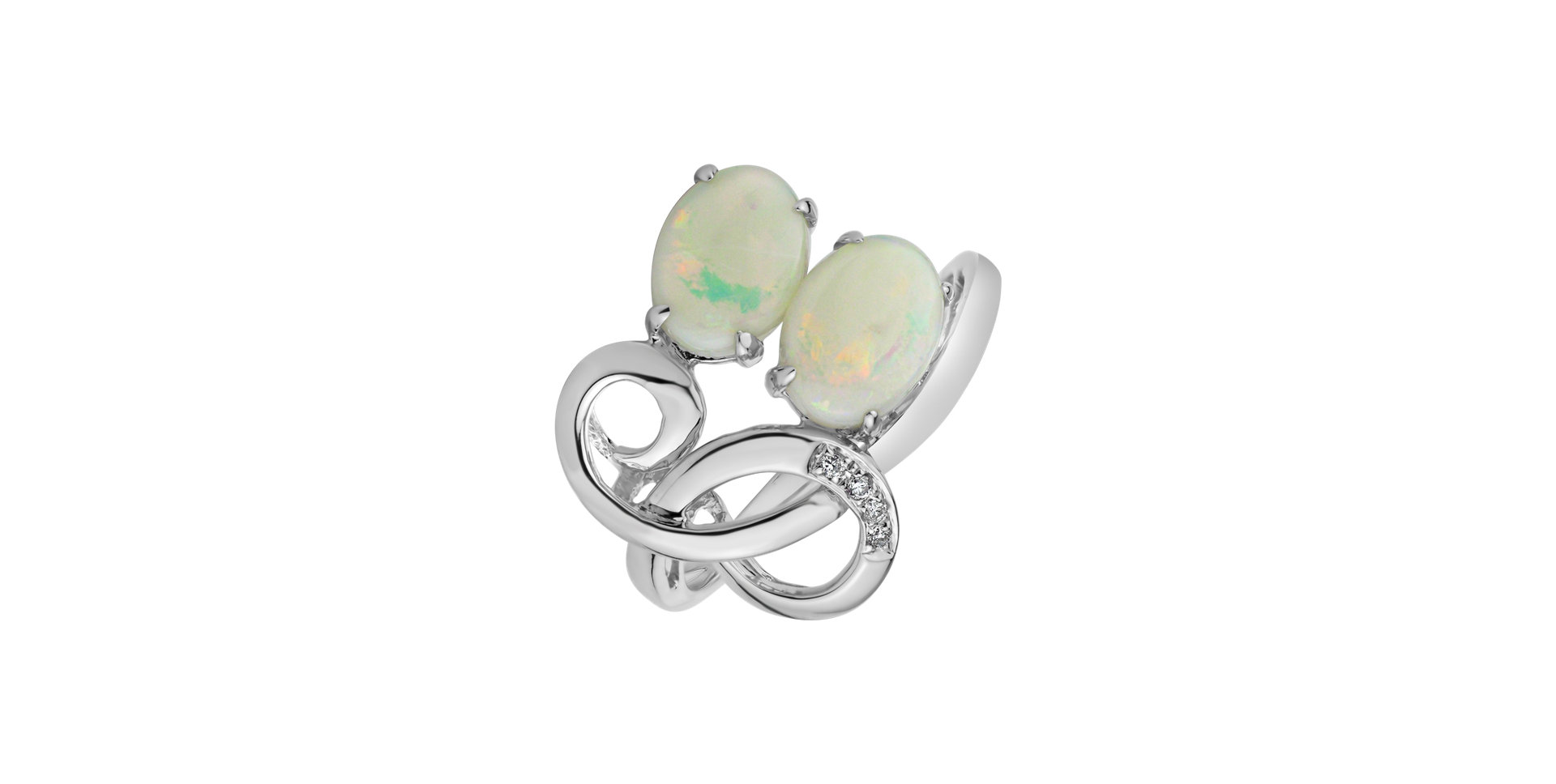Diamond ring with Opal Opal Whisper