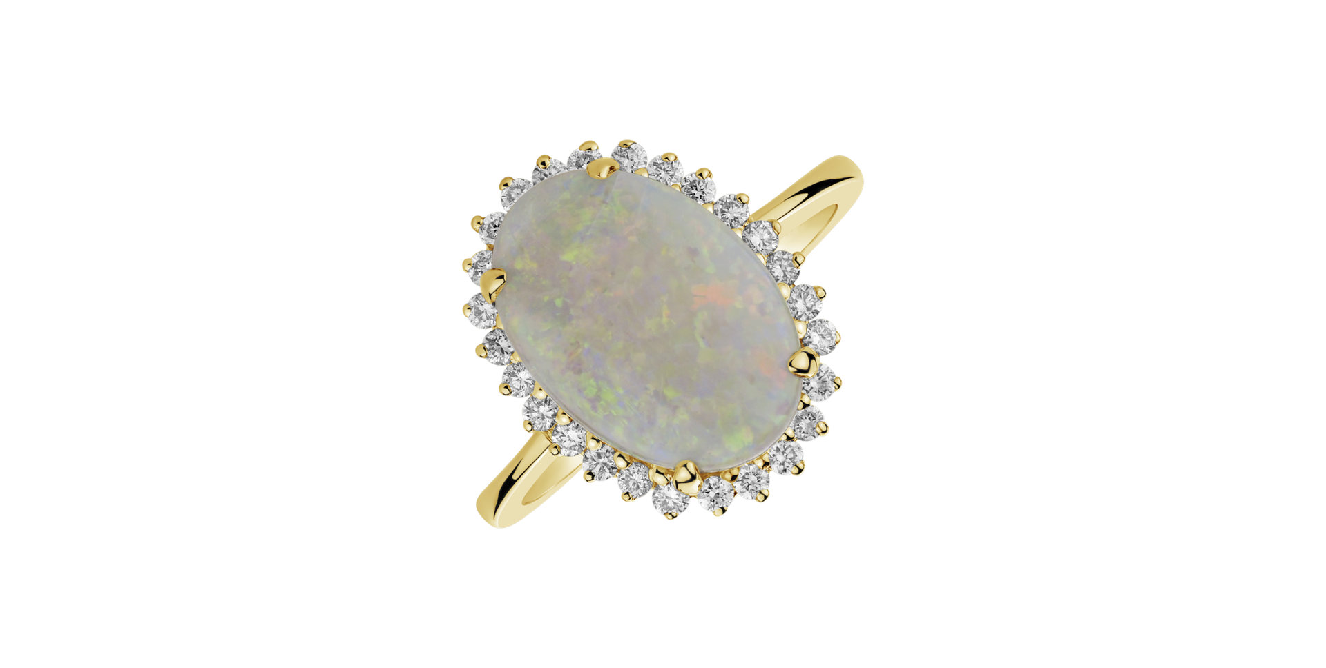 Diamond ring with Opal Gratitude