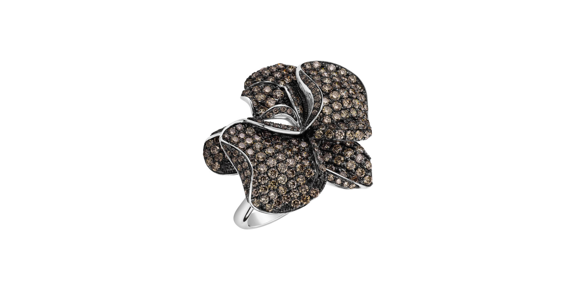 Ring with brown diamonds Charming Orchid