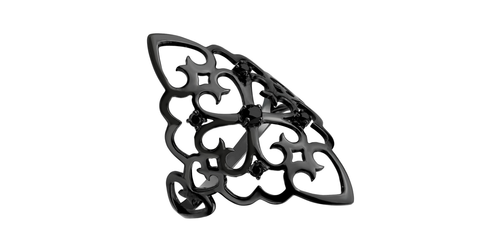 Ring with black diamonds Folk Treasure