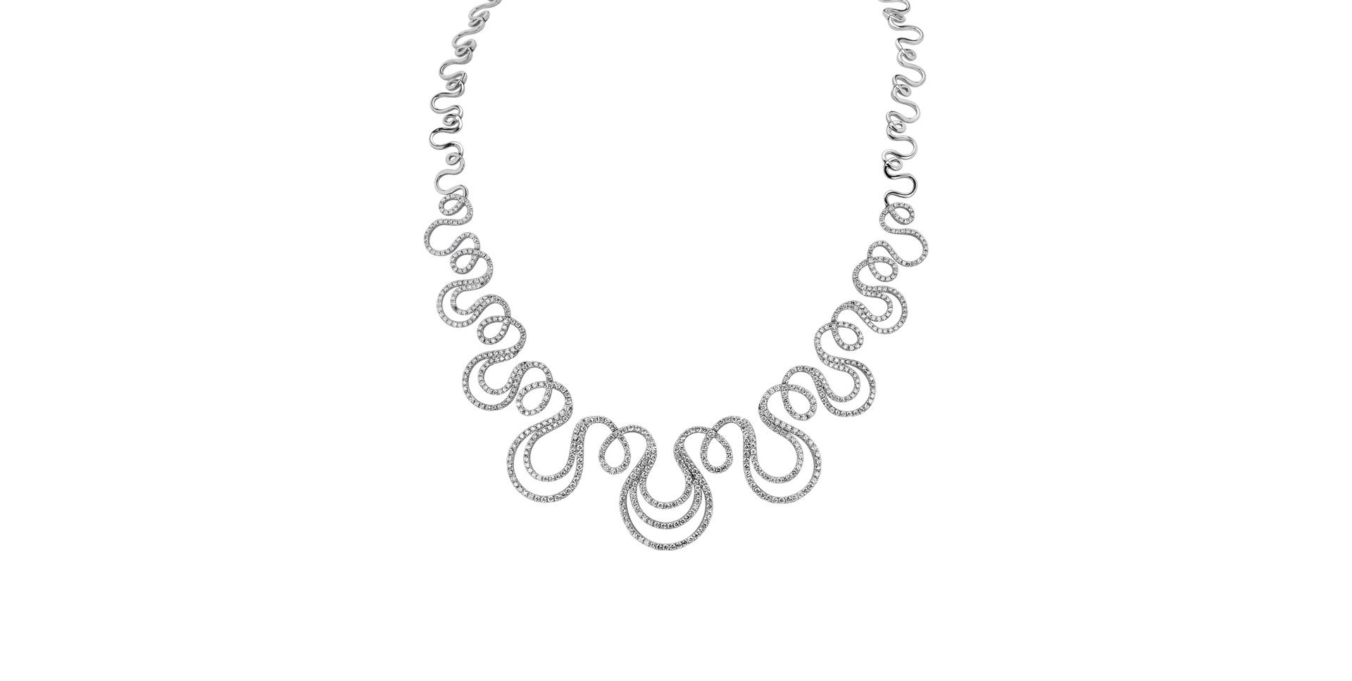 Diamond necklace waves of happiness