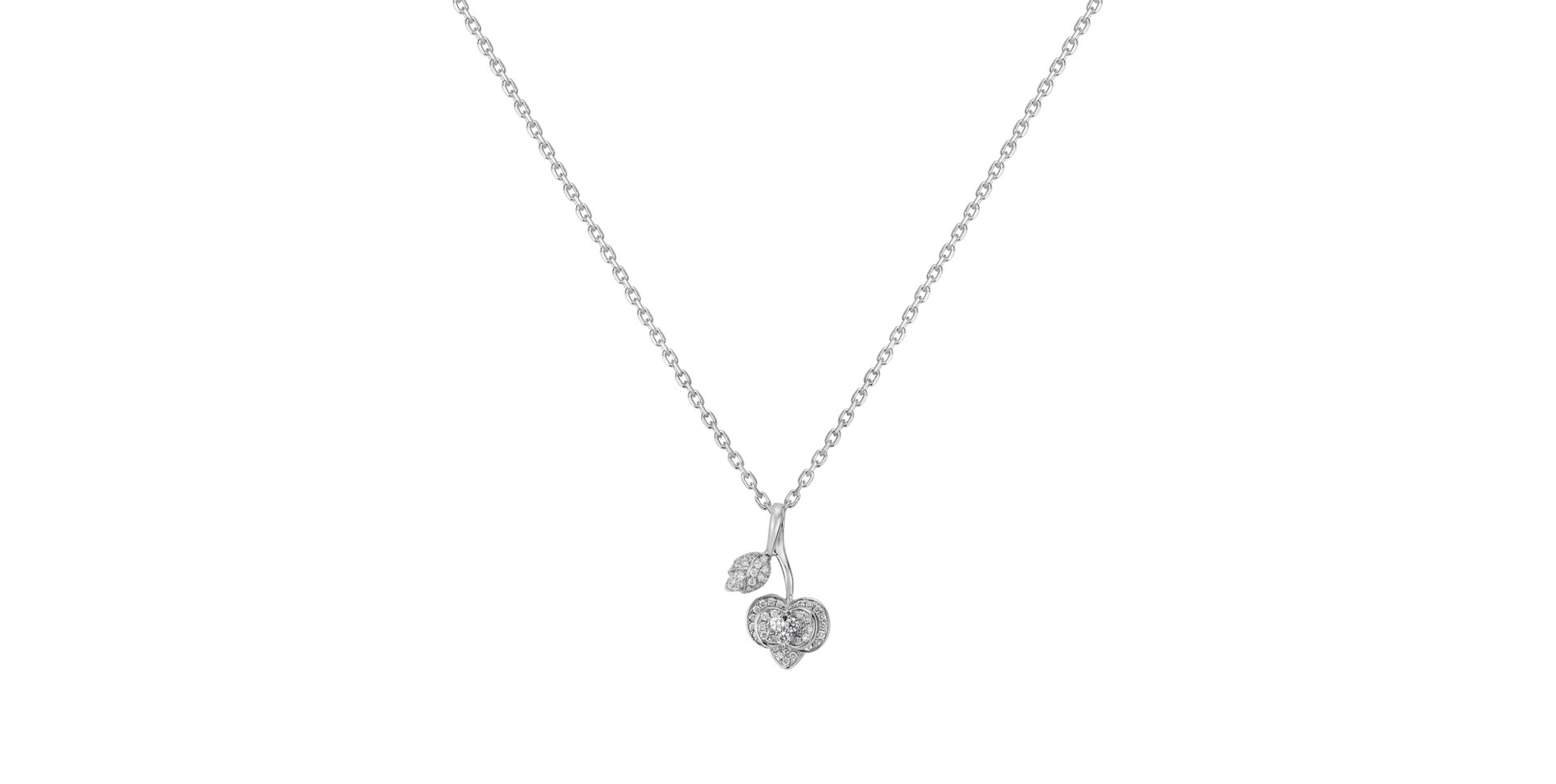 Diamond pendant Falling Leaf