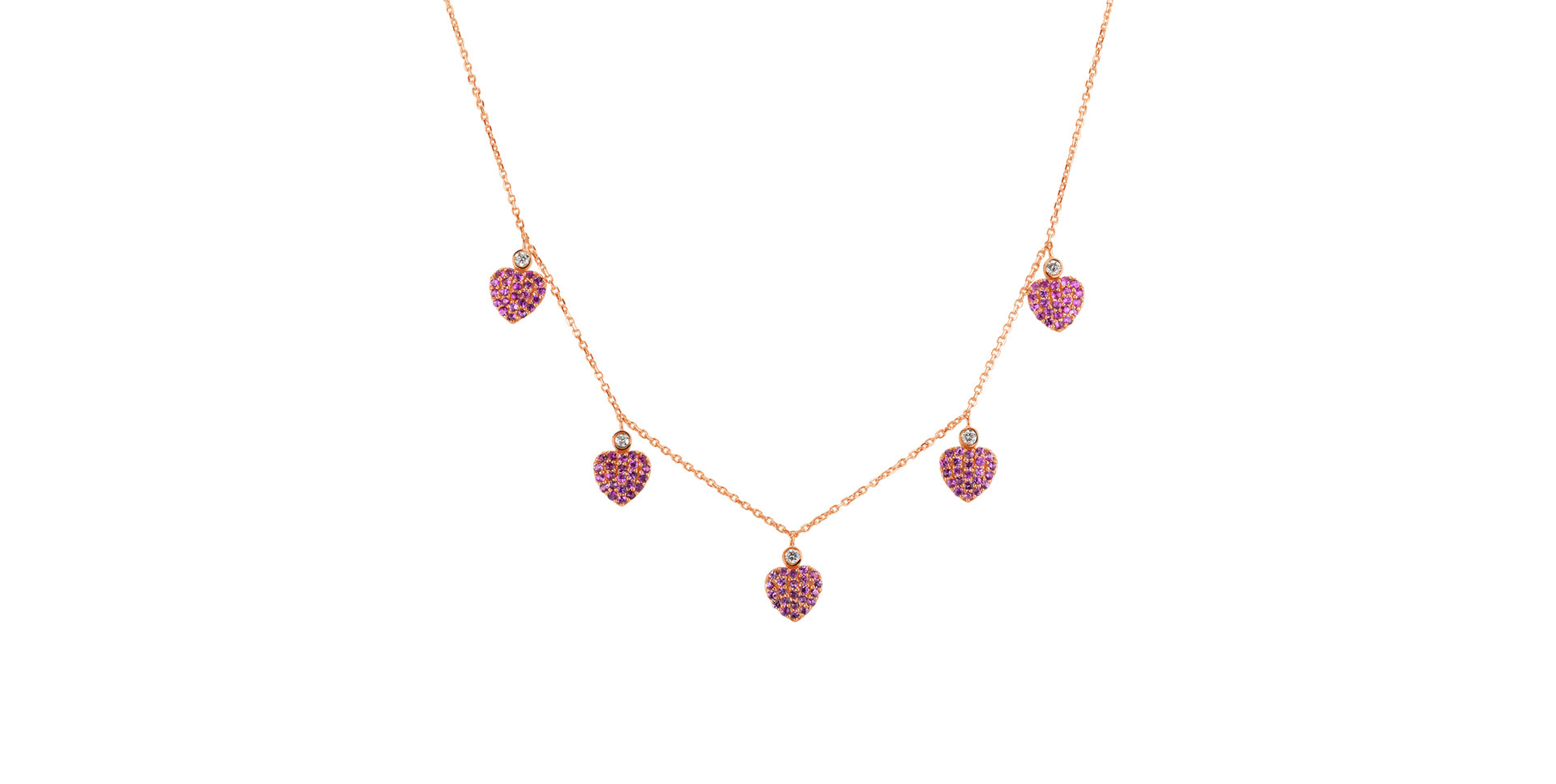 Diamond necklace with Sapphire Heart Symphony