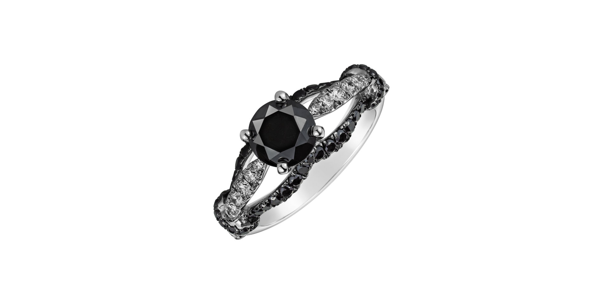 Ring with black and white diamonds Lissie