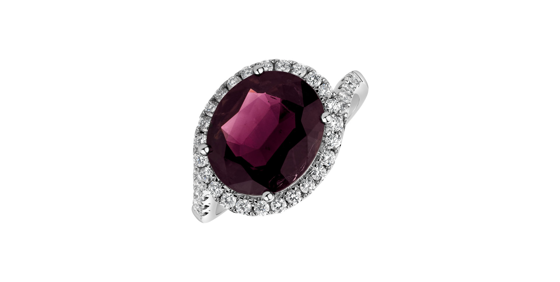 Diamond ring with Tourmalíne Red Darling