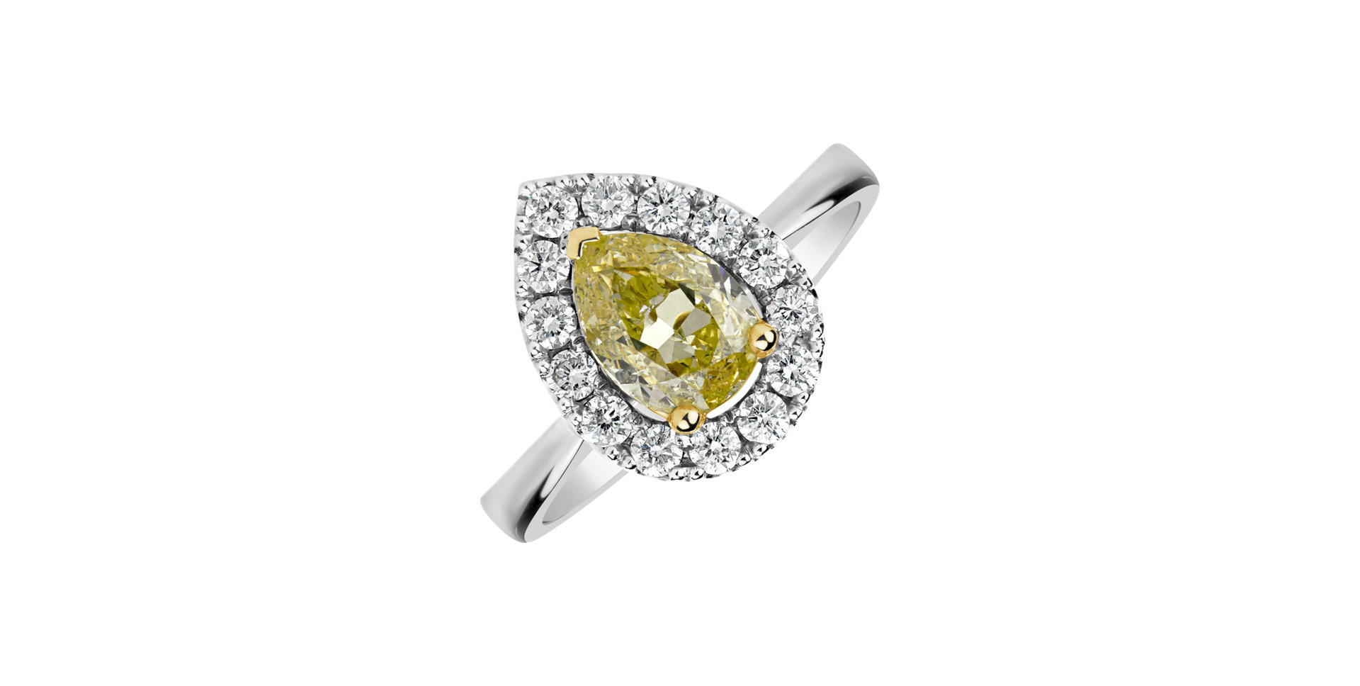 Ring with yellow diamonds and white diamonds Sahara Queen