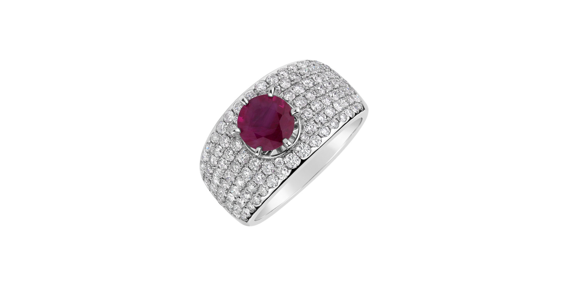 Diamond ring with Ruby Red Sky