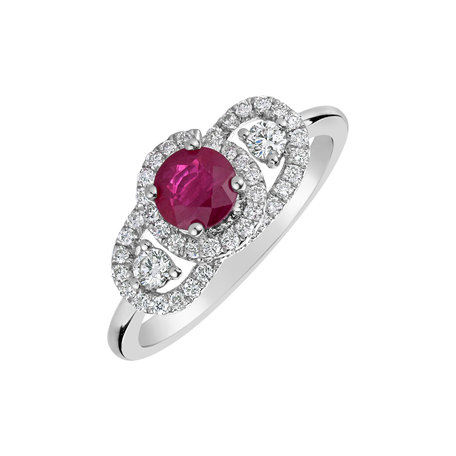 Diamond ring with Ruby Broadway Countess