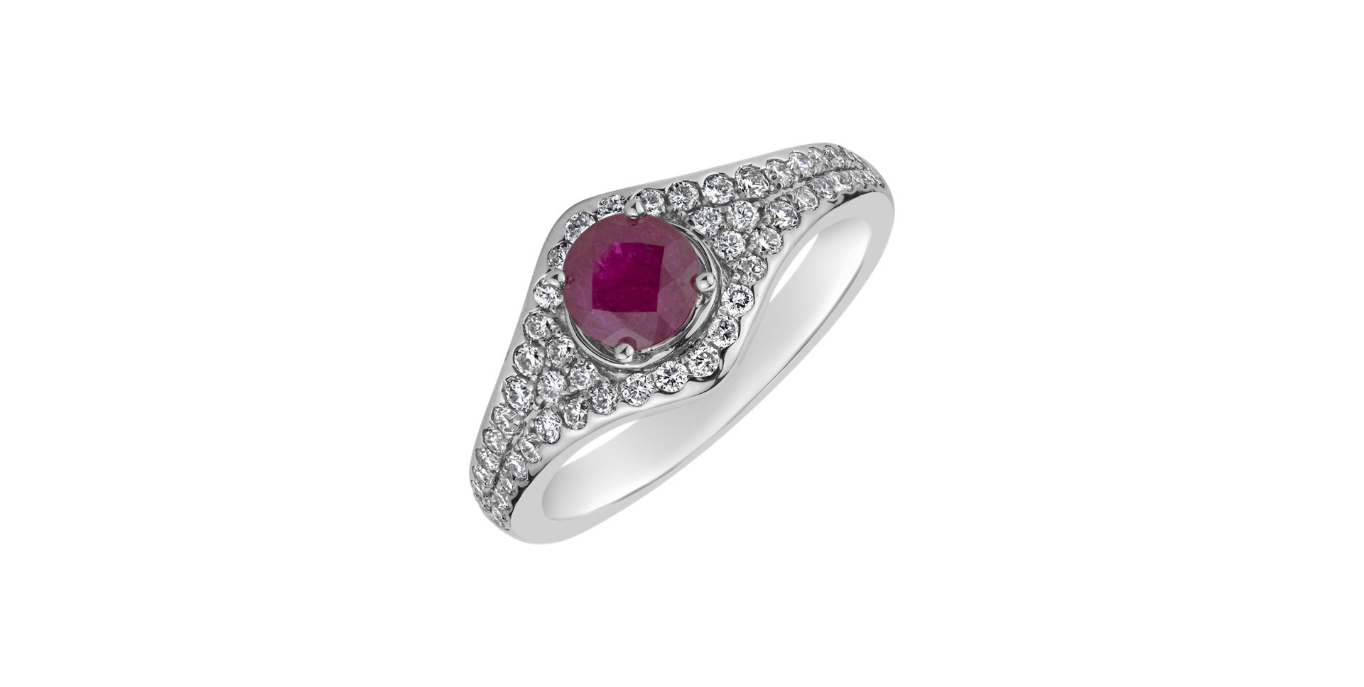 Diamond ring with Ruby Red Star