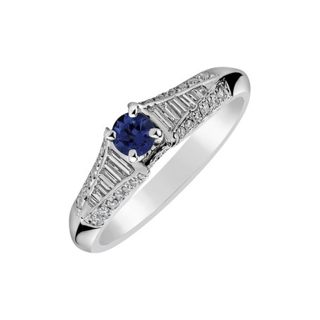 Diamond ring with Sapphire In Love