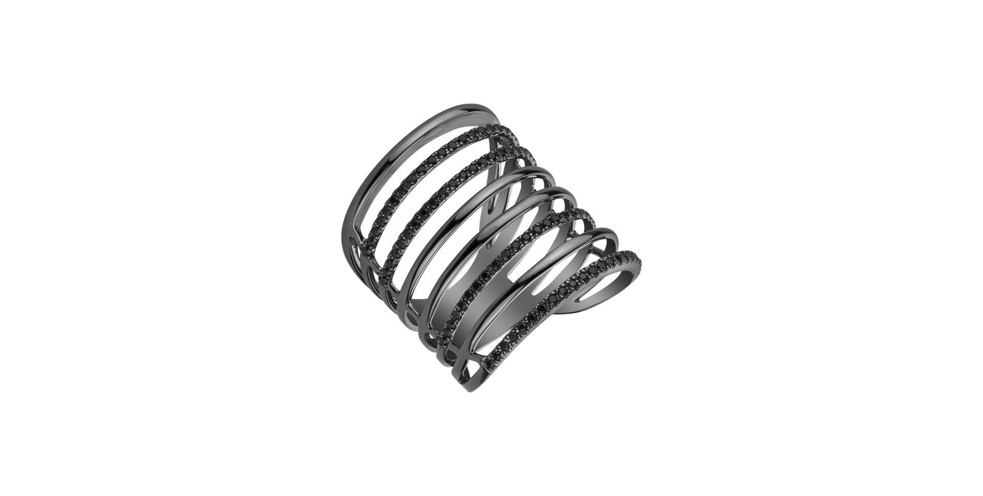 Ring with black diamonds Miracle Infinity