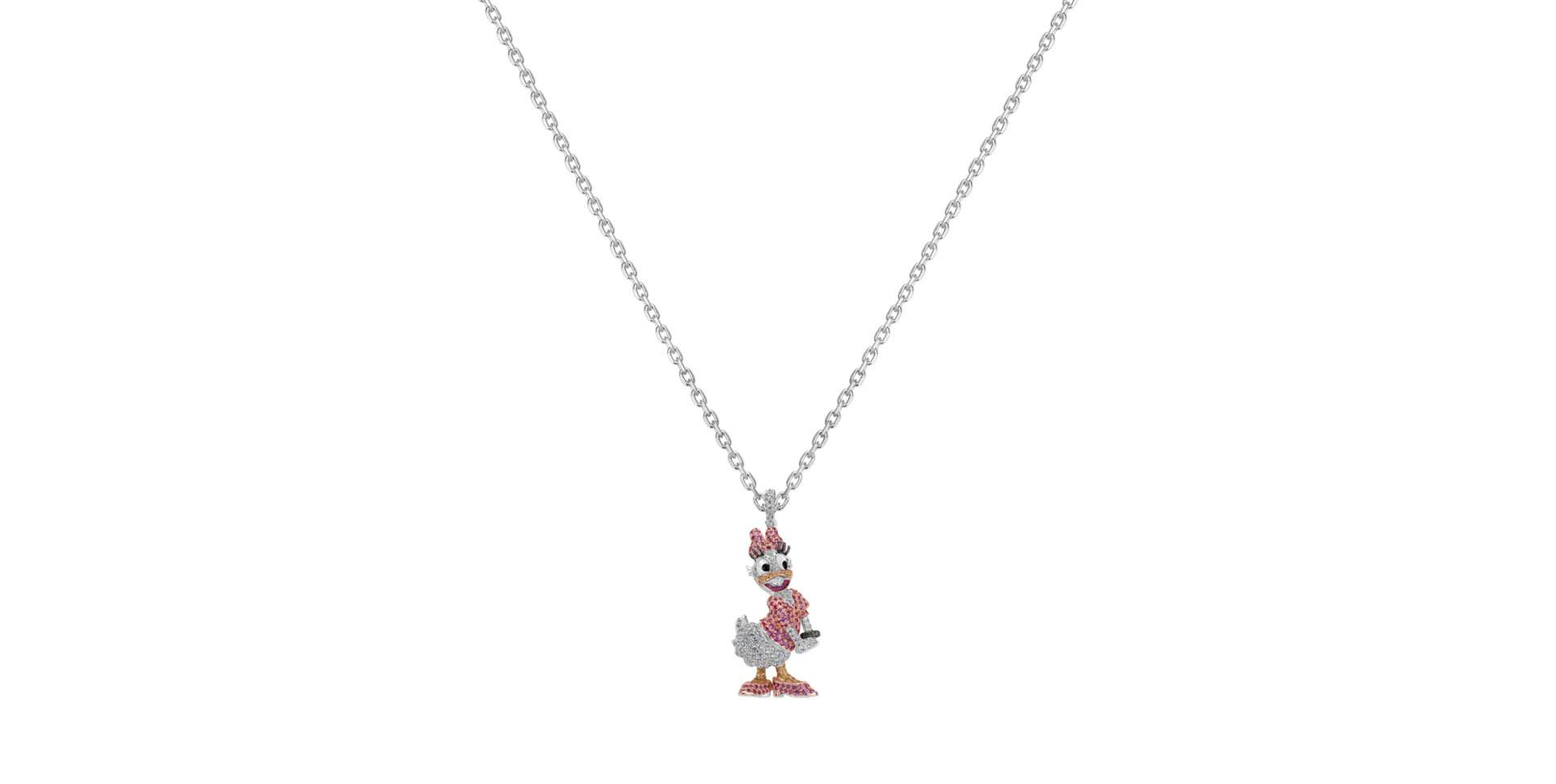 Diamond pendant with Sapphire , Ruby and Garnet Lady Daisy