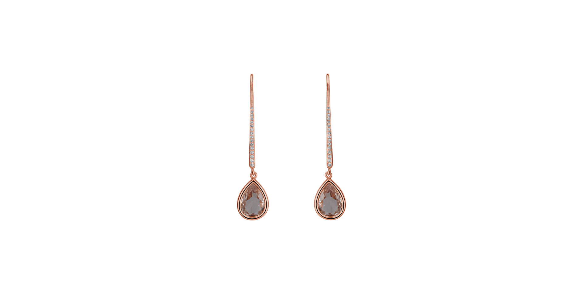 Diamond earrings with Morganite Baroque Sin