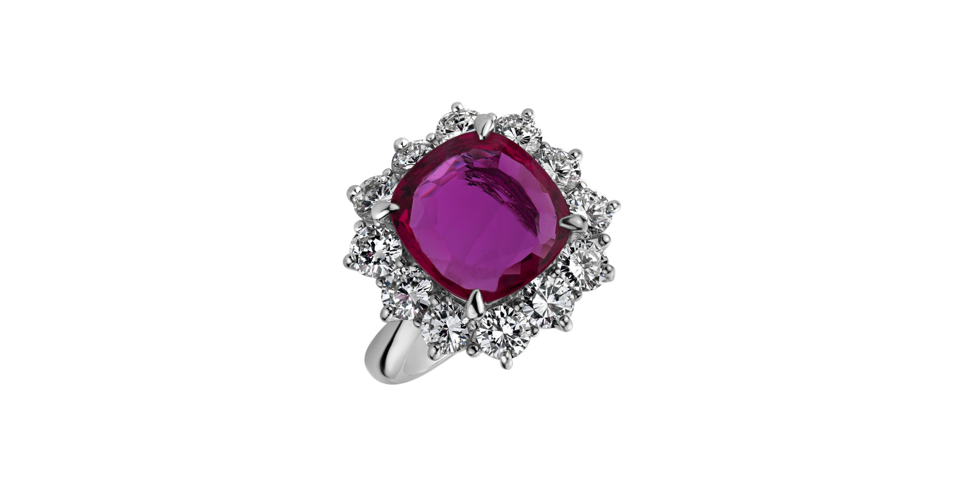 Diamond ring with Ruby Red Czarina