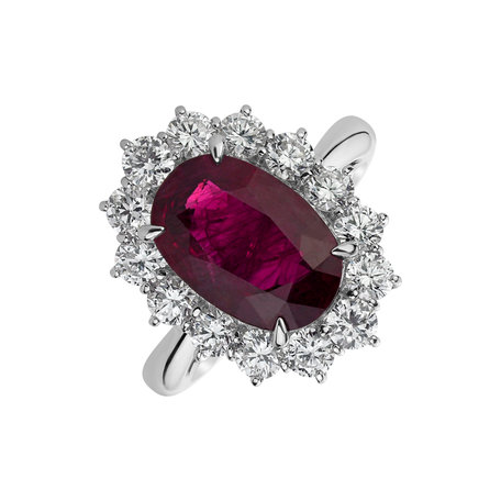 Diamond ring with Ruby Czarina Star