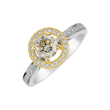 Ring with yellow and white diamonds Liuxury Rays
