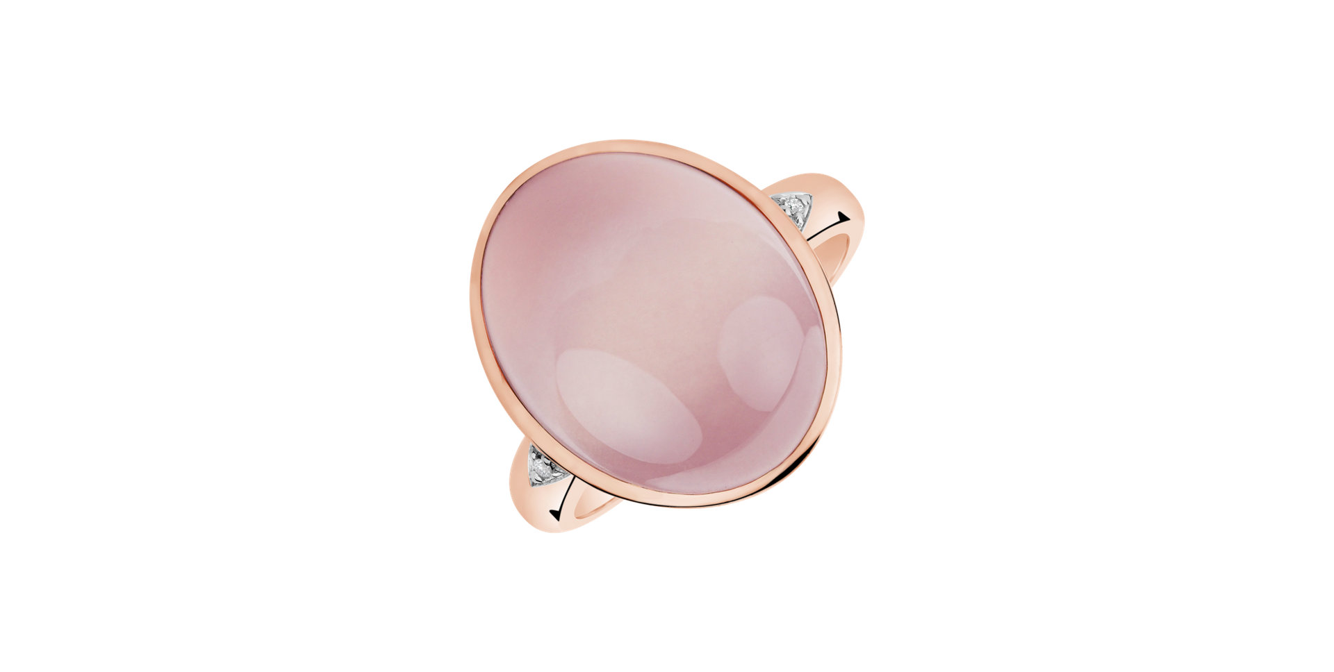 Diamond ring with Rose Quartz Witching Princess