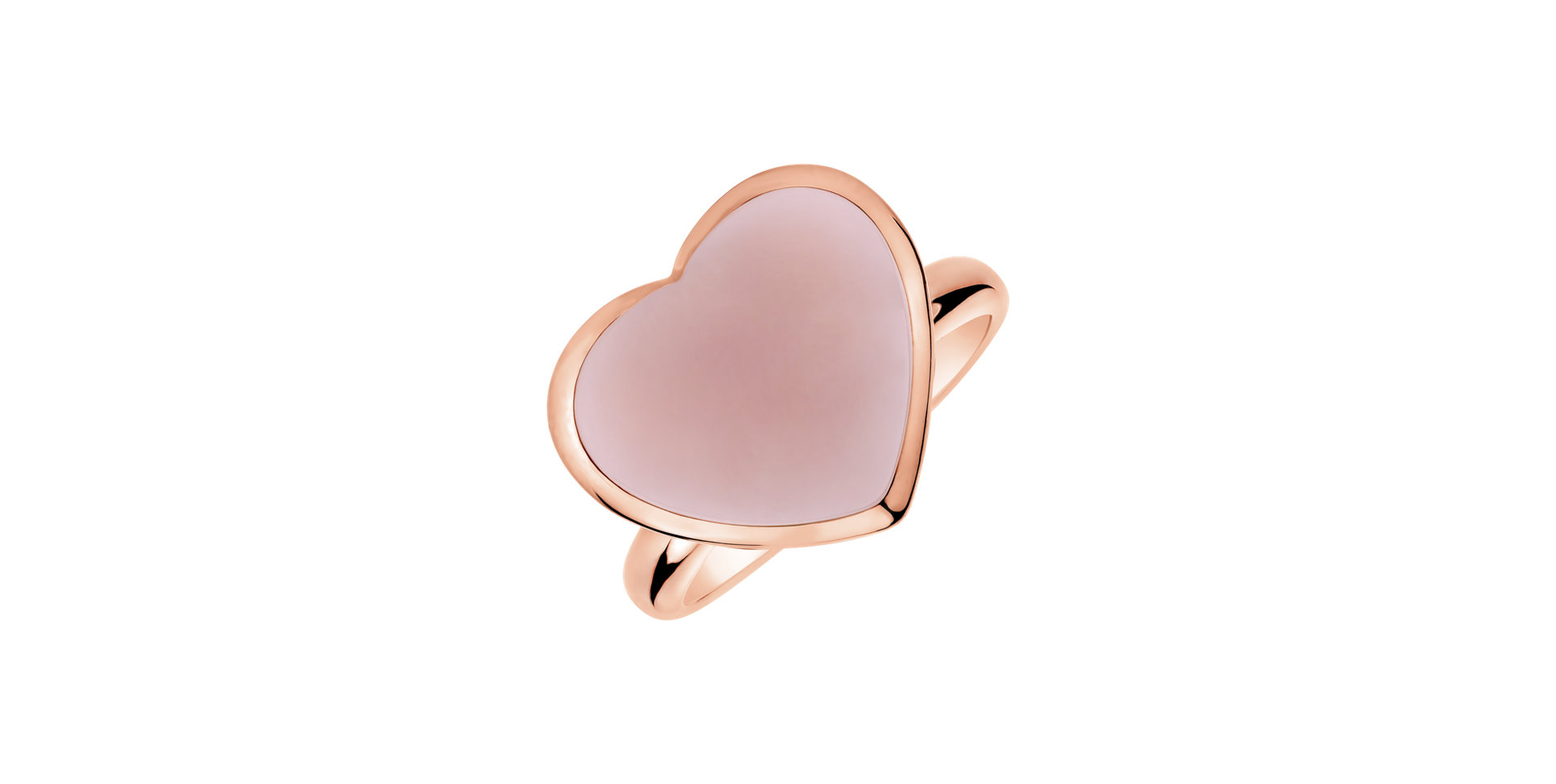 Ring with Rose Quartz Princess Heart