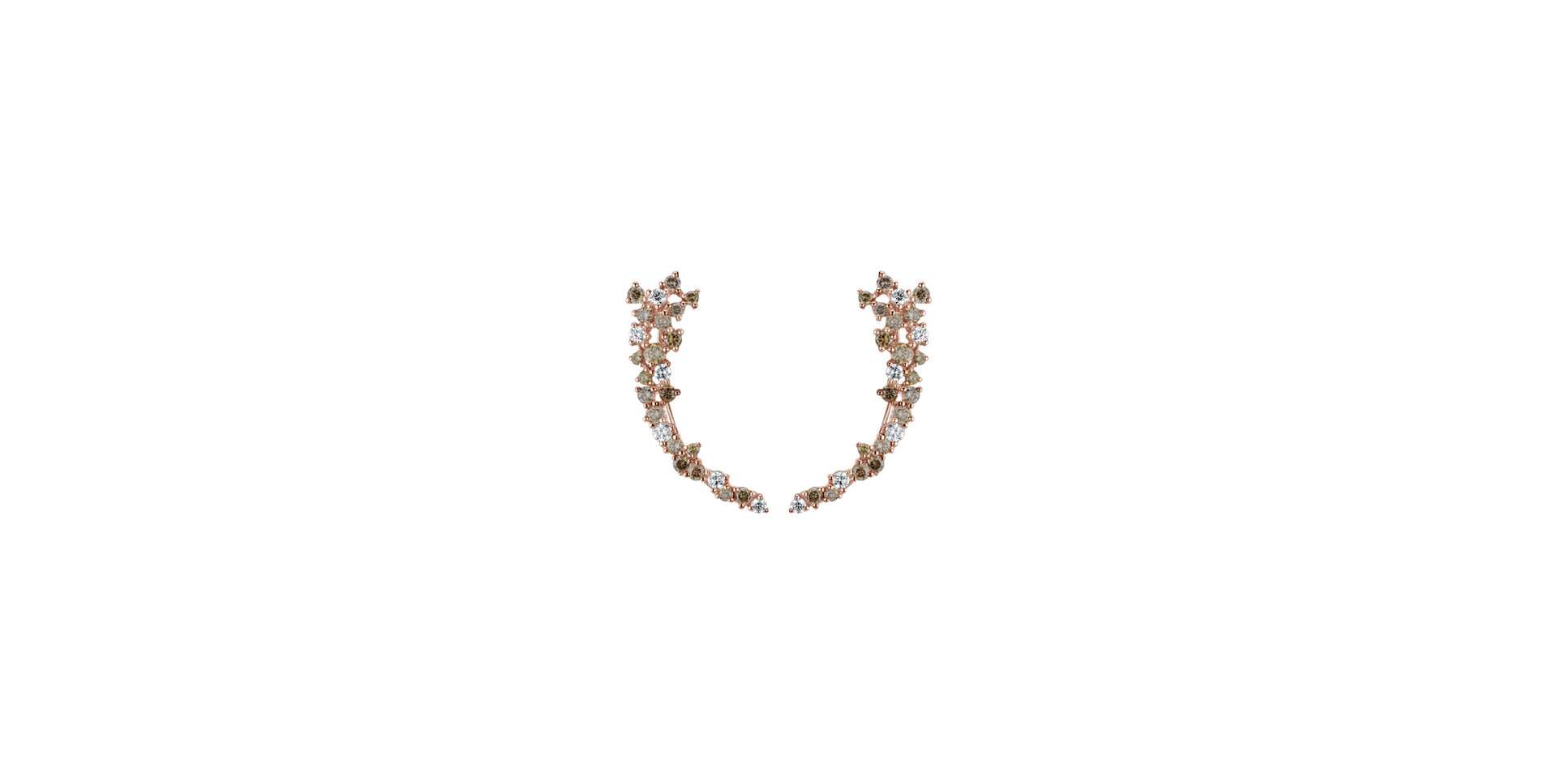 Earrings with brown and white diamonds Tahlia