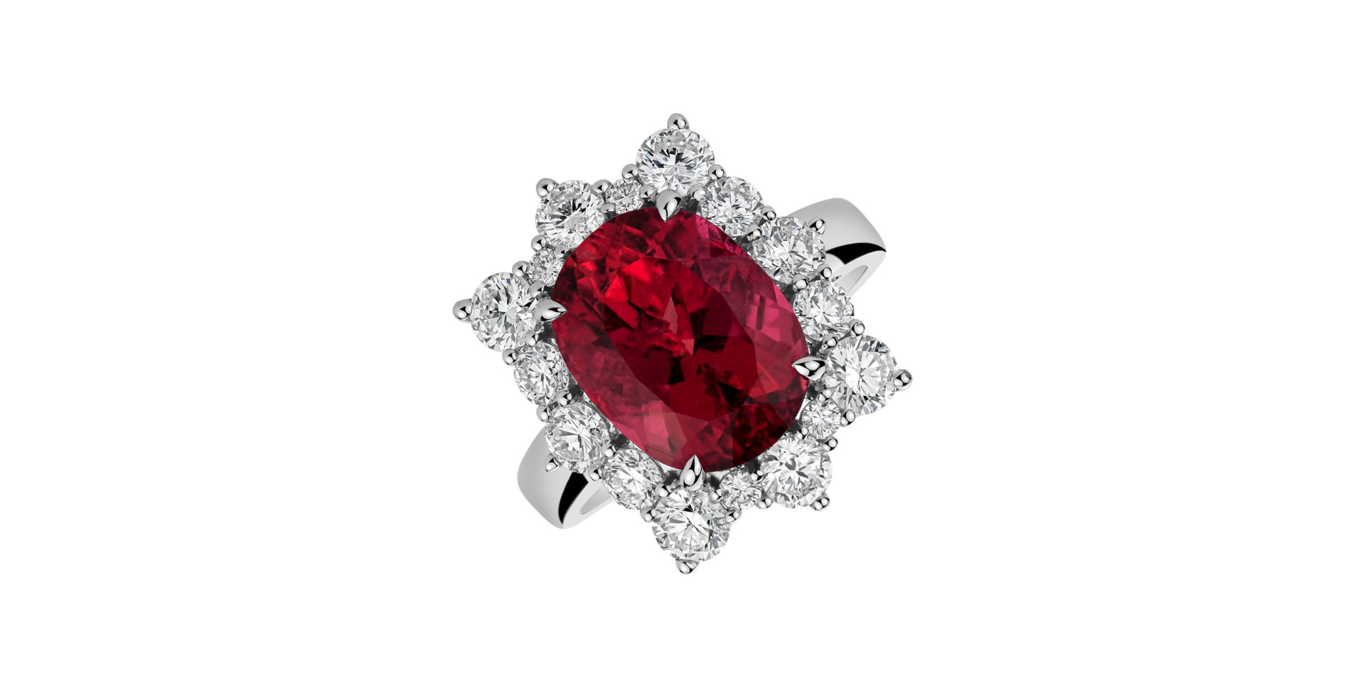 Diamond ring with Tourmalíne Wonder Rose