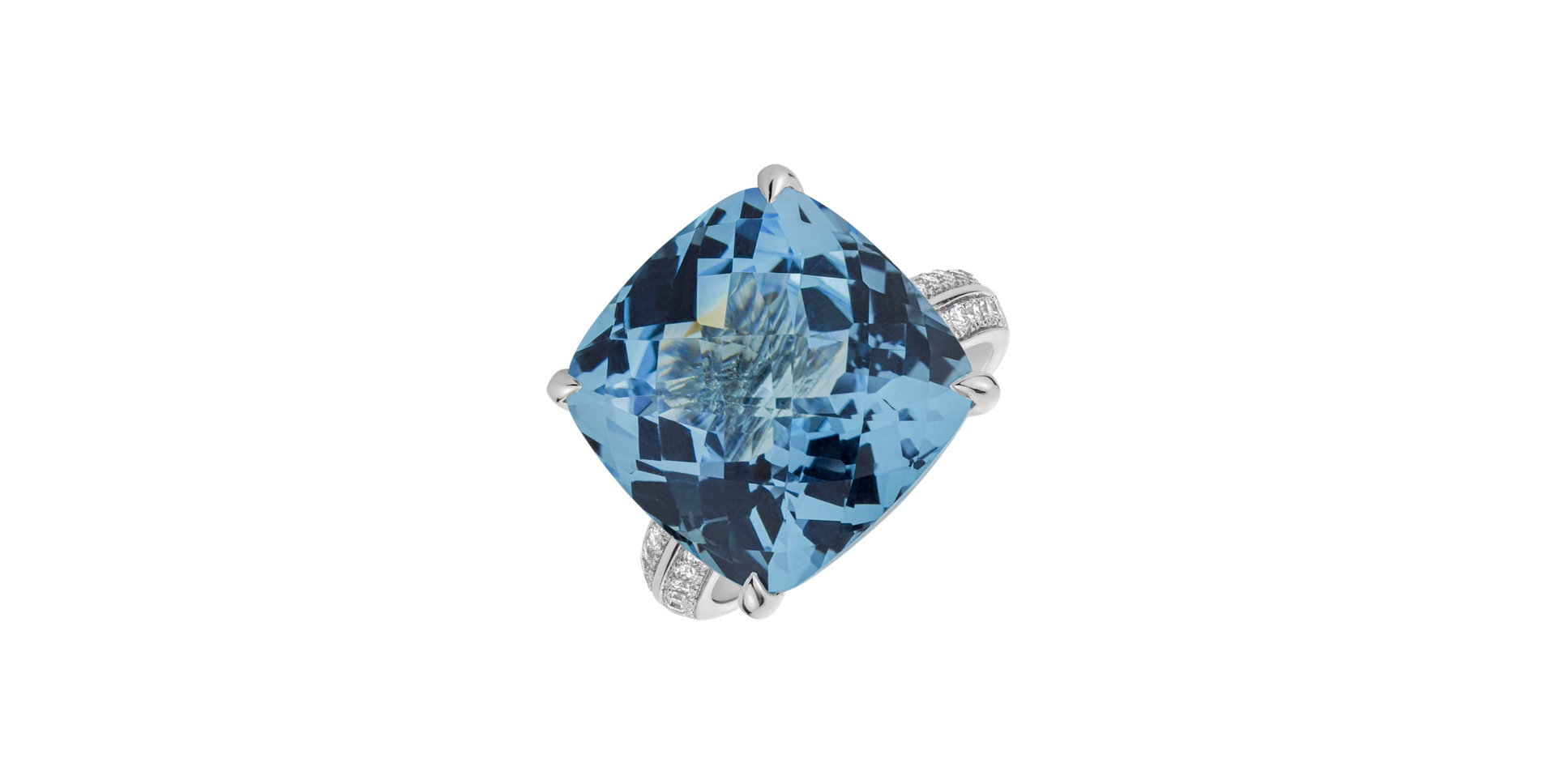 Diamond ring with Topaz Blue Czarina