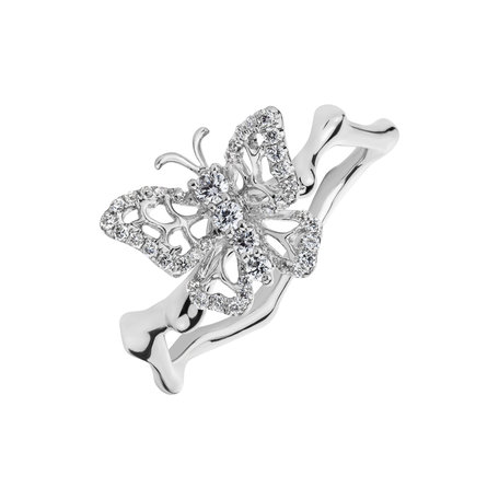 Diamond ring Twisted Wings