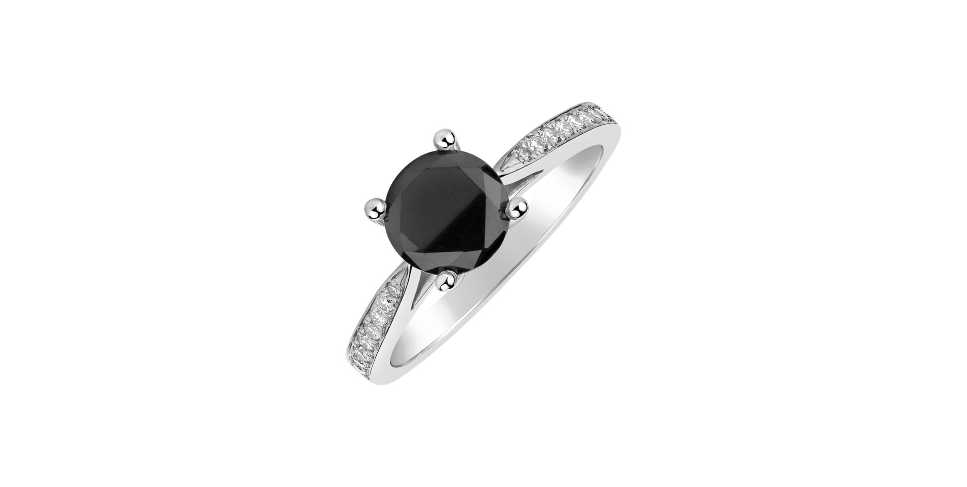 Ring with black and white diamonds Sin Secret
