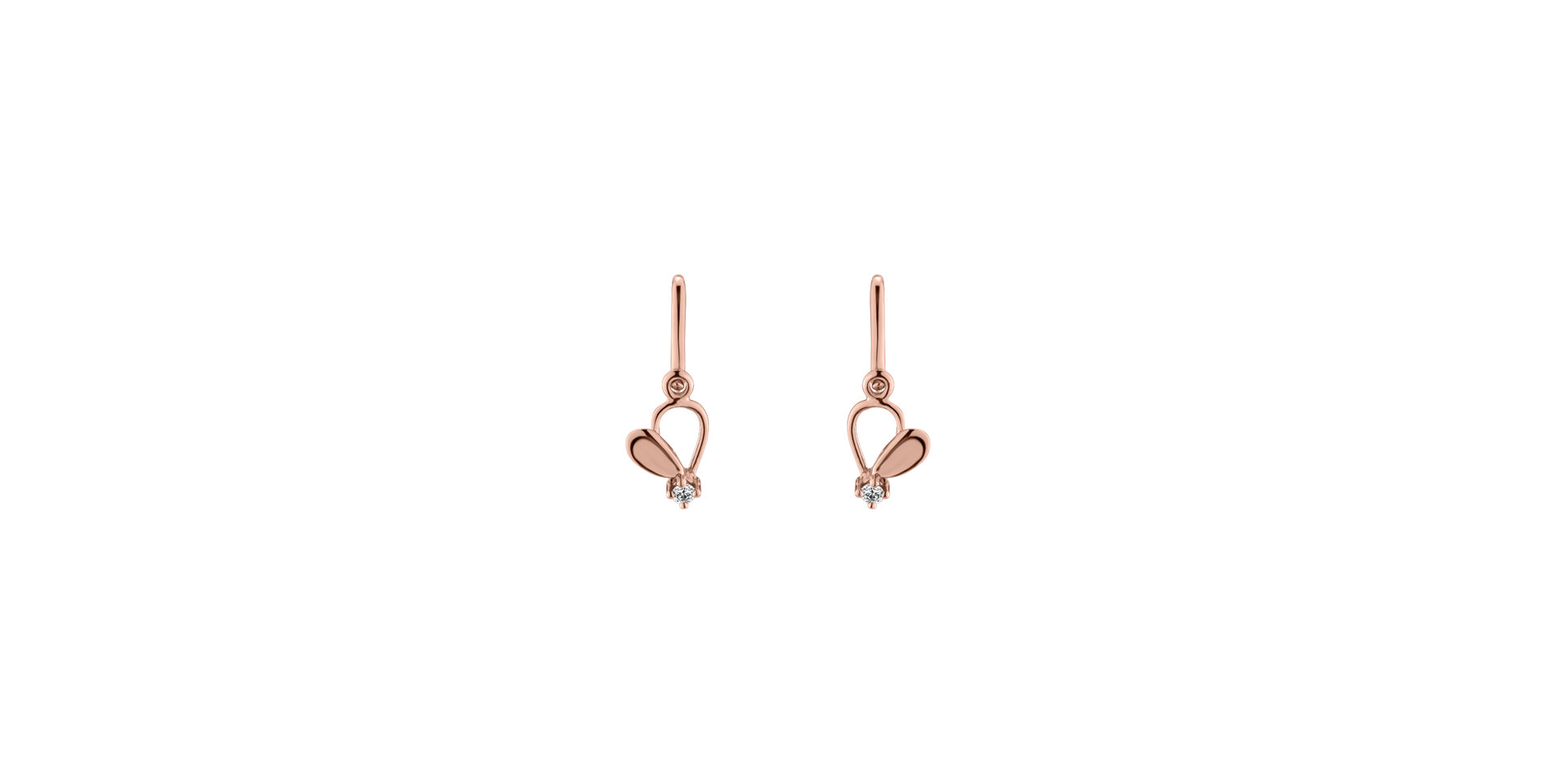Children's diamond earrings Sommerfugl