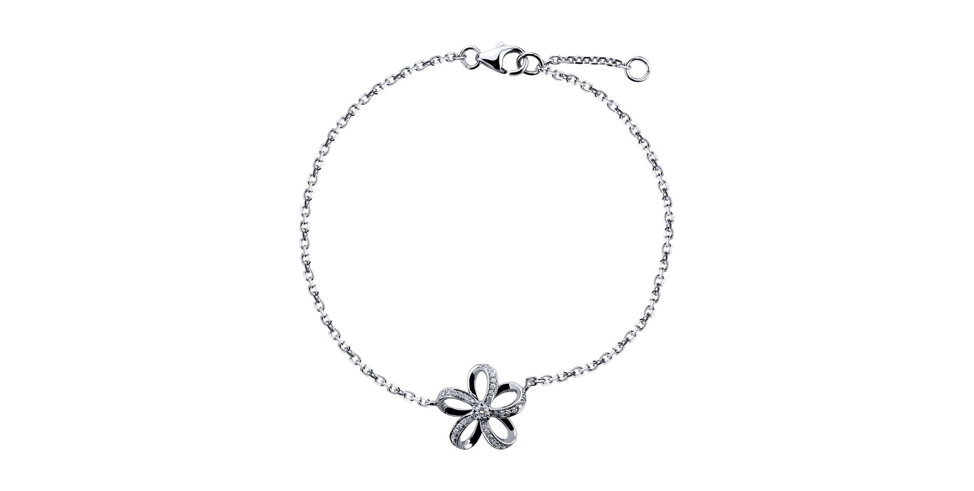 Bracelet with diamonds Minimalist Flower