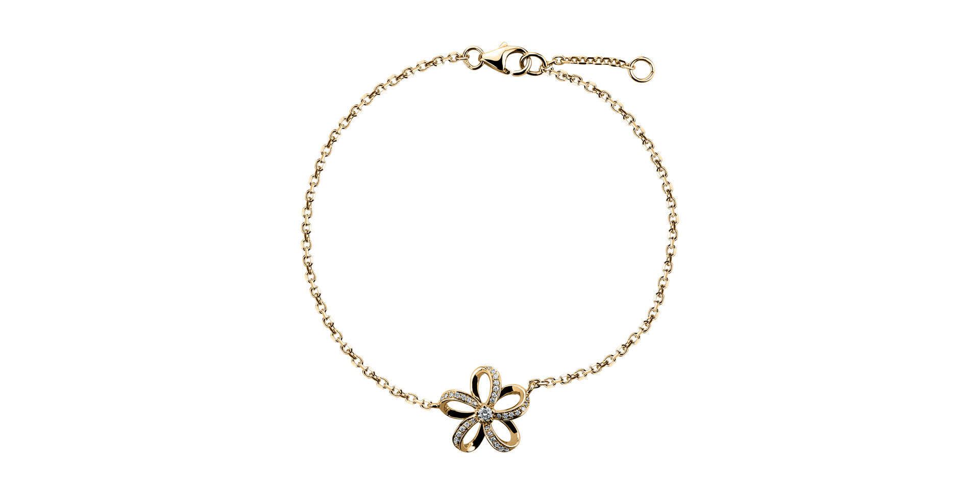 Bracelet with diamonds Minimalist Flower