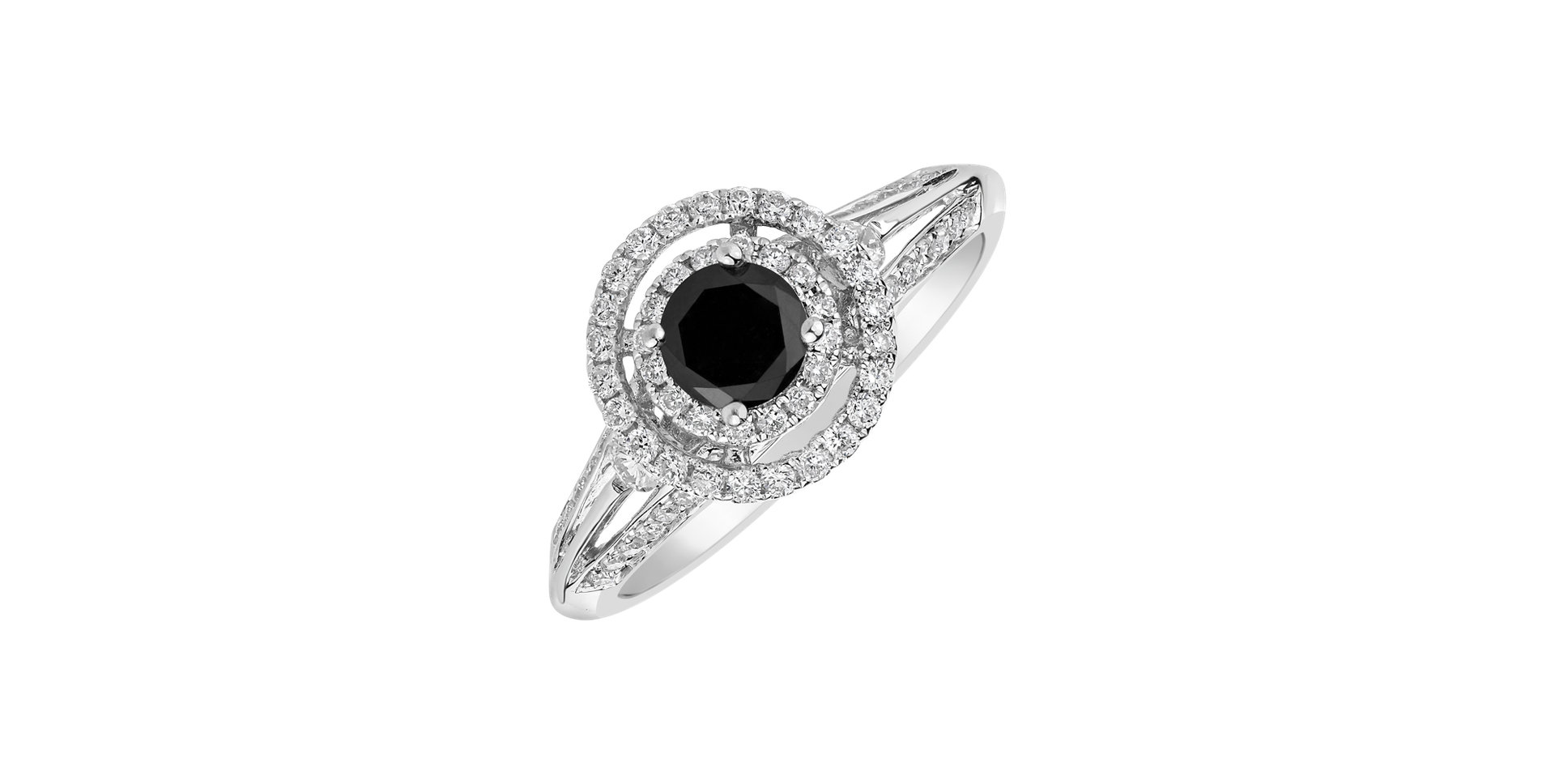 Ring with black and white diamonds Stéphane