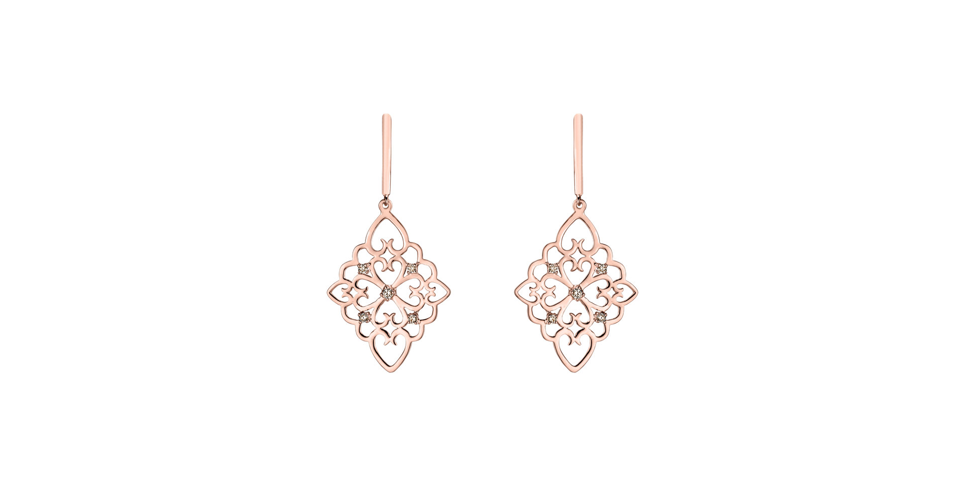 Earrings with brown diamonds Folk Treasure