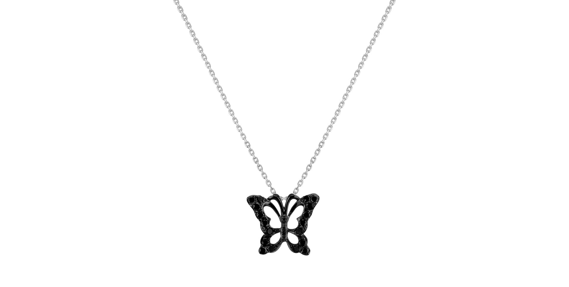 Pendant with black diamonds Butterfly Gem