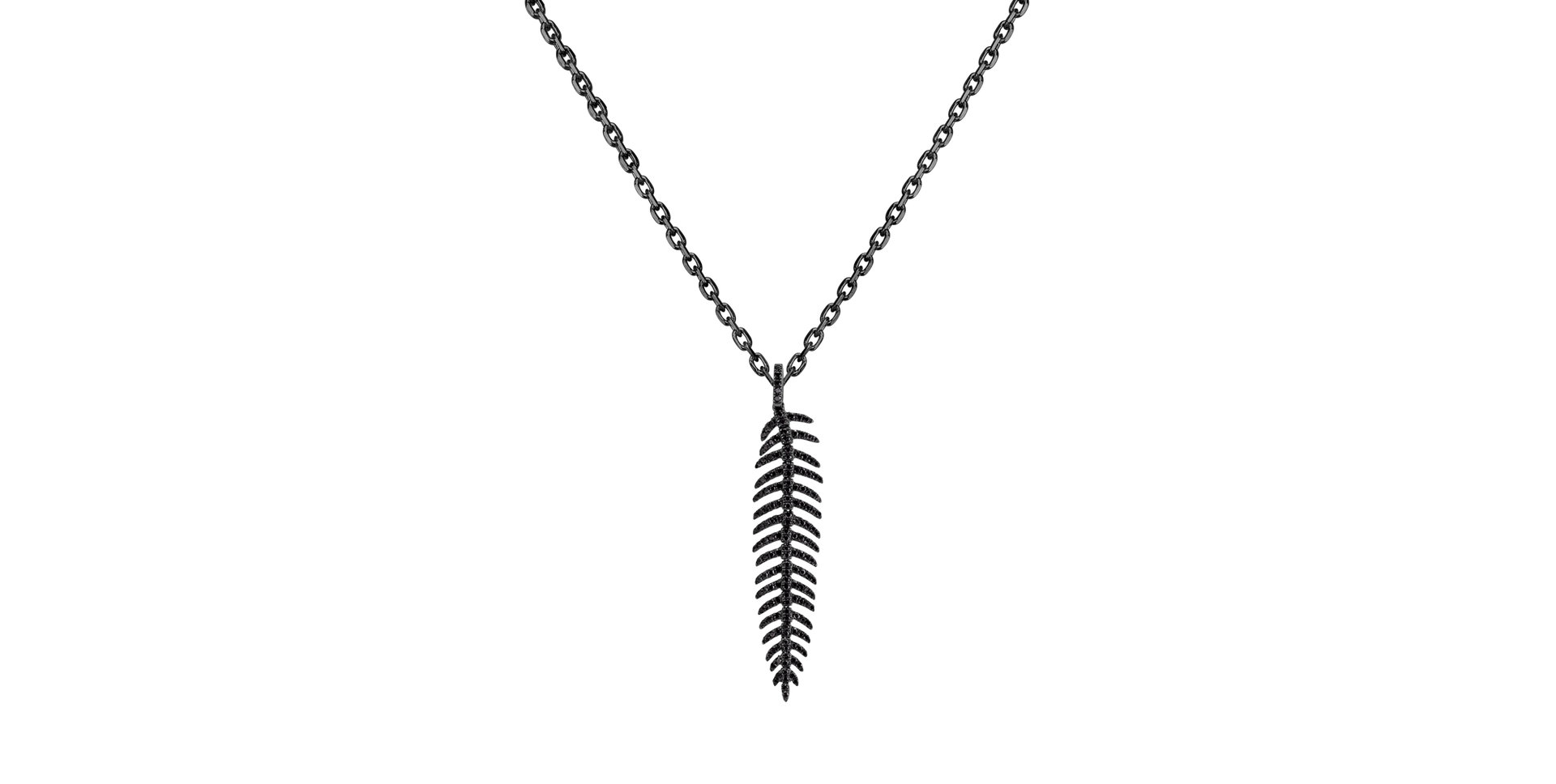 Pendant with black diamonds Amazing Feather