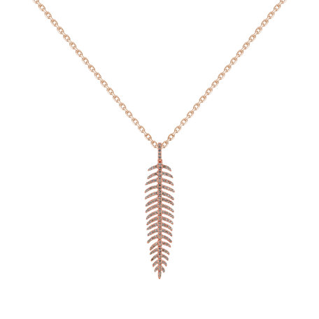 Pendant with brown diamonds Amazing Feather