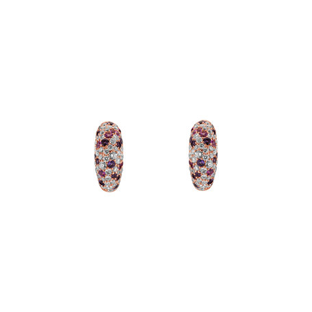 Diamond earrings, Amethyst and Sapphire Galaxy Fantasy