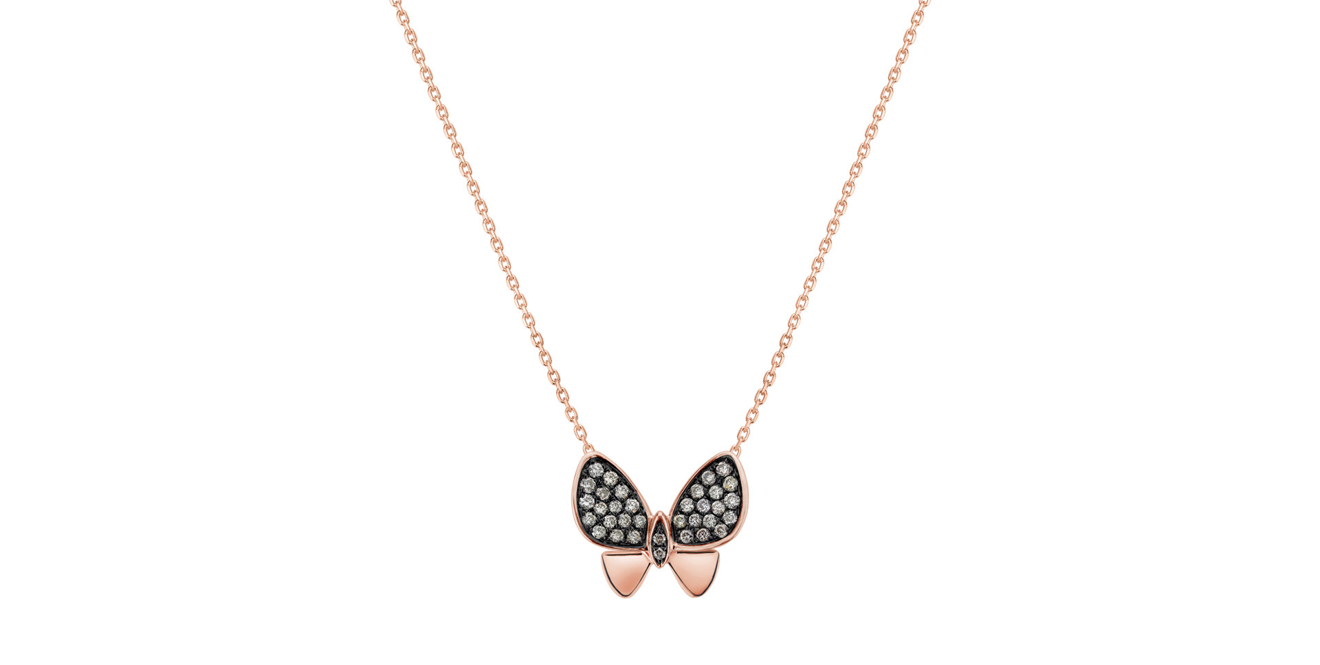 Pendant with brown diamonds Butterfly Night