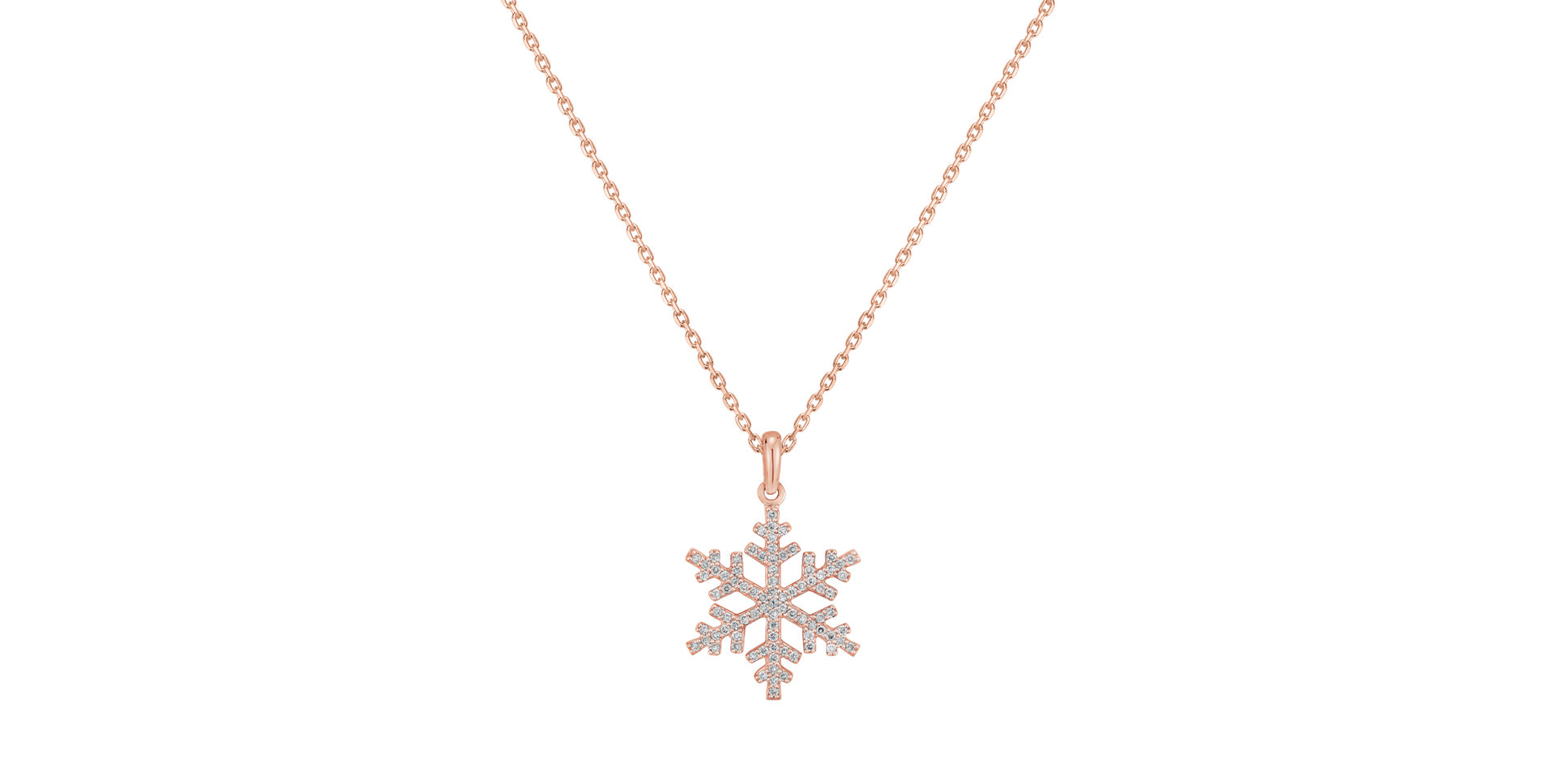 Diamond pendant Pink Snowflake