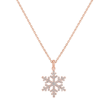 Diamond pendant Pink Snowflake