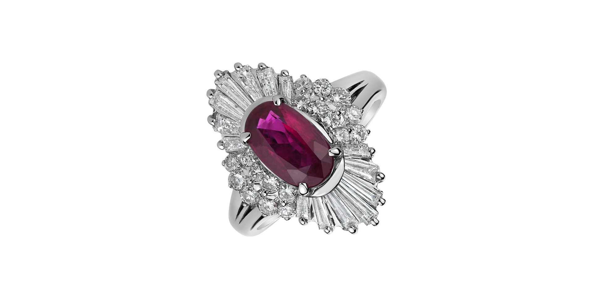 Diamond ring with Ruby Crystal Mirror