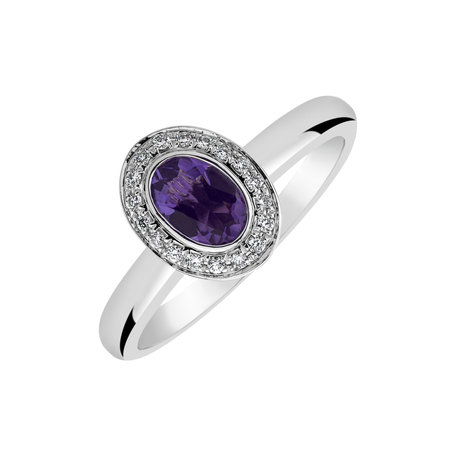 Diamond rings with Amethyst Vibrant Vivace