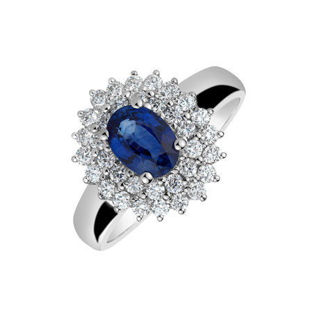 Diamond ring with Sapphire Noble Sapphire