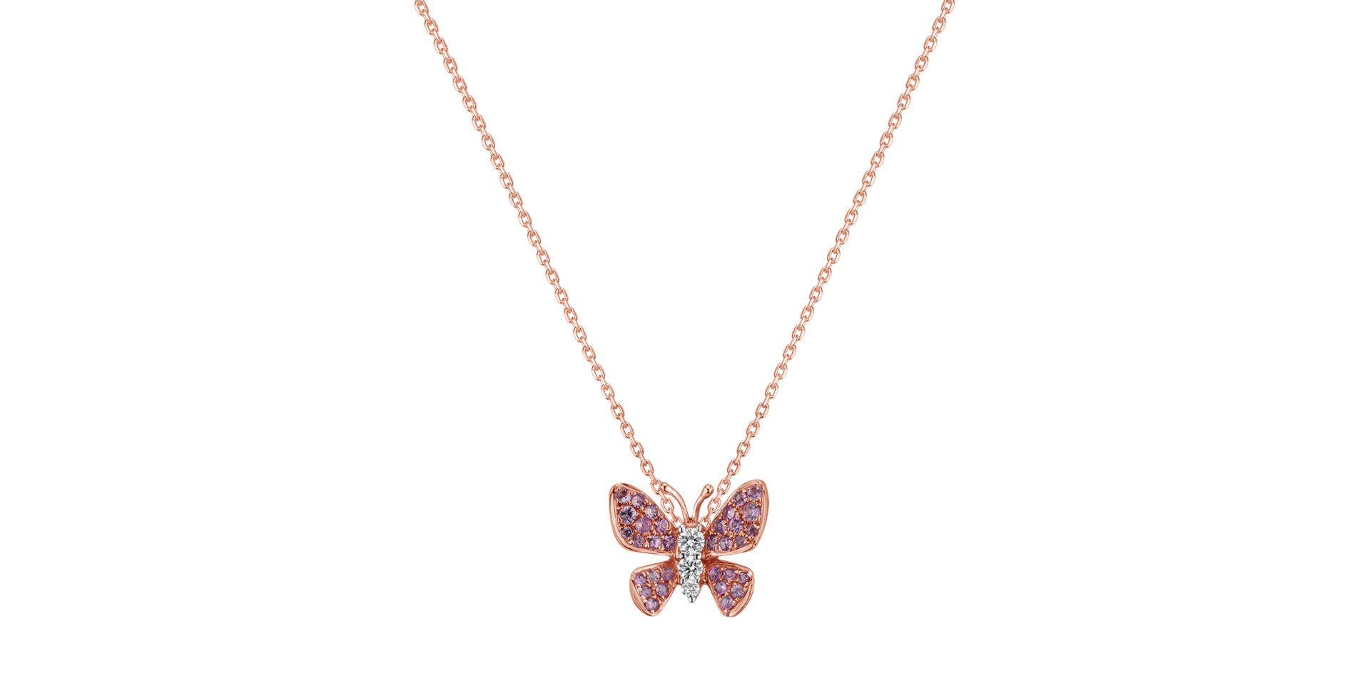 Diamond pendant with Sapphire Versailles Butterfly