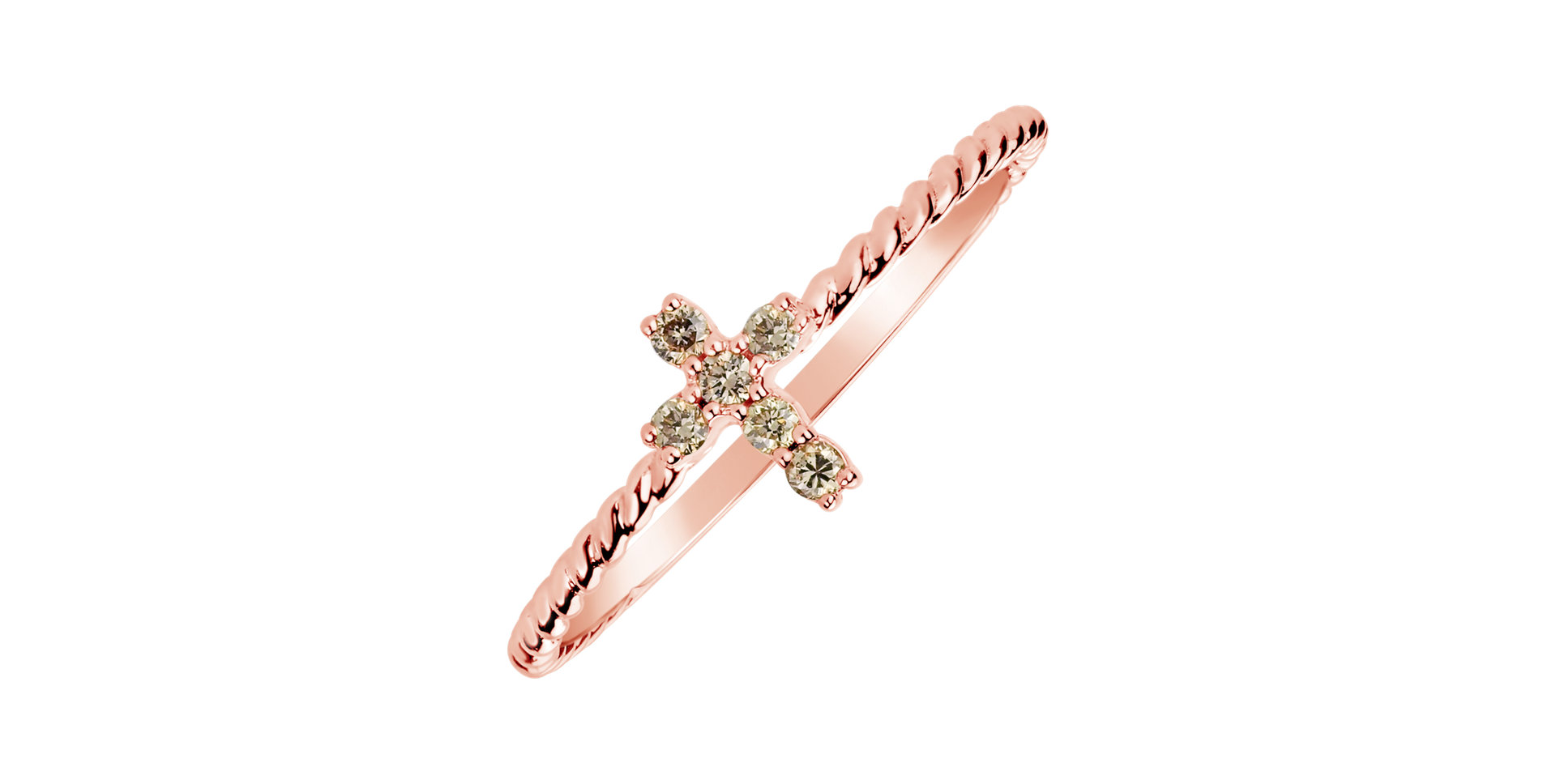 Ring with brown diamonds Cross