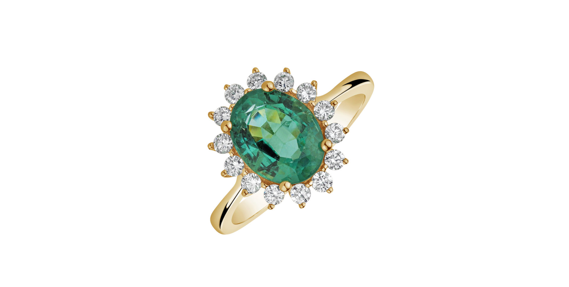 Diamond ring with Emerald Fabulous Lady