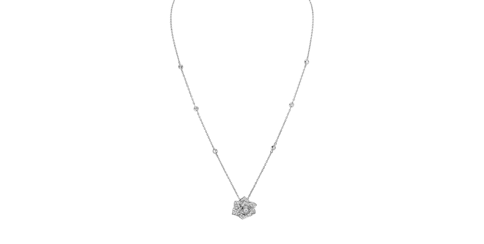 Necklace with white diamonds Dendrobium Orchid