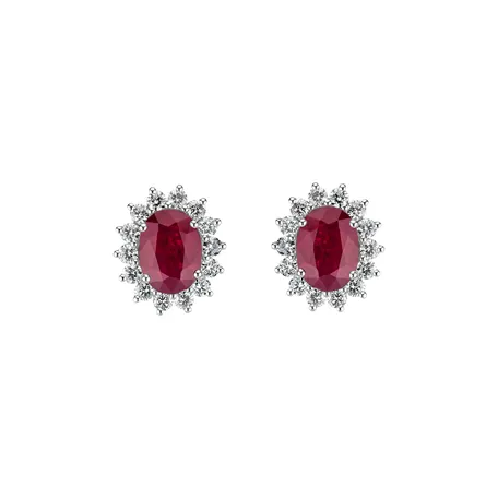 Diamond earrings with Ruby Princess Sparkle