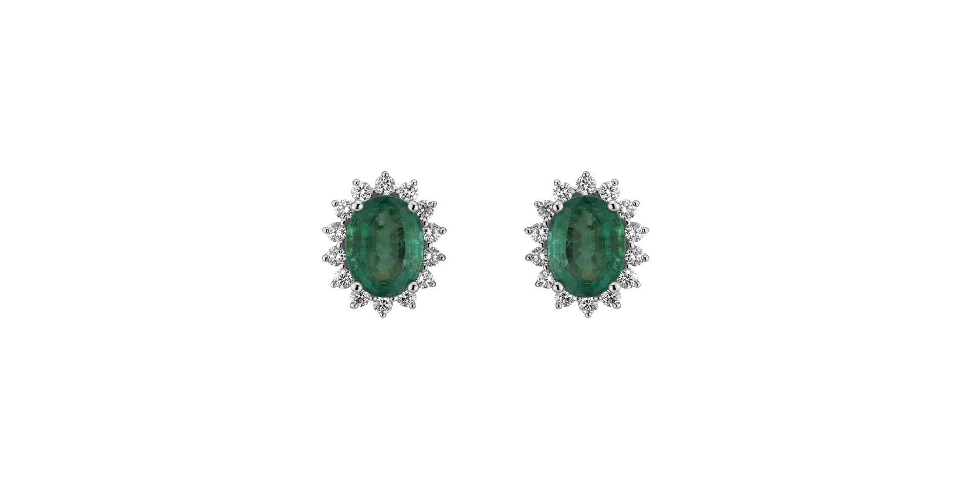 Diamond earrings with Emerald Princess Sparkle