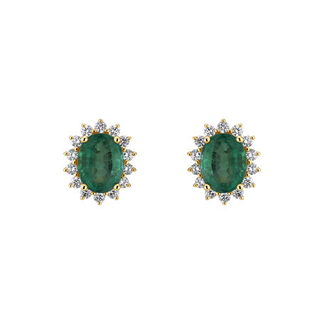 Diamond earrings with Emerald Princess Sparkle